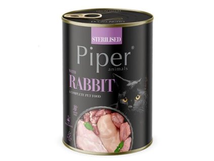 NEW PIPER CAT konzerva pro sterilizované kočky, s králíkem, 400g
