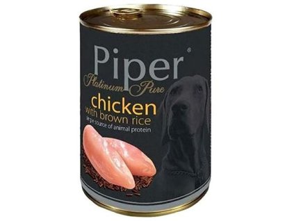 PIPER PLATINUM PURE chicken with brown rice, canned for dogs, 400 g