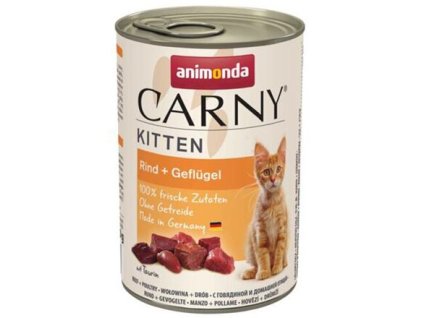 Thực phẩm đóng hộp ANIMONDA CARNY Kitten - thịt bò + thịt gia cầm 400g