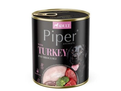 NEW PIPER s krůtou a brokolicí, konzerva pro psy 800 g