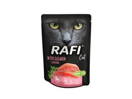 Thức ăn hoàn chỉnh cho mèo RAFI với cá hồi, không hạt, túi 300 g
