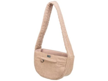 Travel bag BETHANY for toy breeds, 36 x 18 x 23 cm corduroy beige-pink