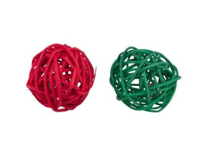 Weihnachtskugeln – Set mit 2 Kugeln für Nagetiere, mit Glöckchen, 4 cm