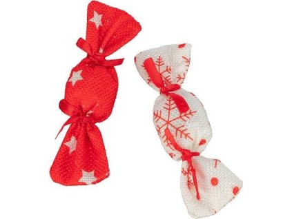 Xmas Candy - Bonbon 11 cm, Raschelspielzeug für Katzen, 2 Stk
