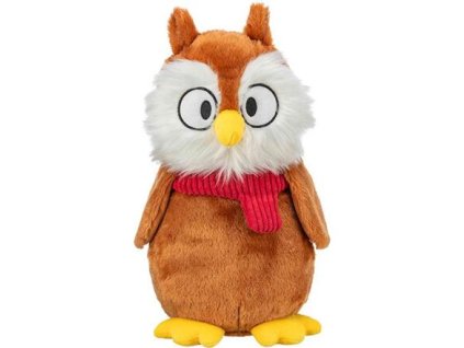 Xmas Owl - vianočná sova, plyšová hračka pre psov, 33 cm