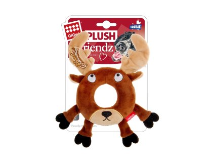 GiGwi Plush Friendz sob s gumovým kroužkem