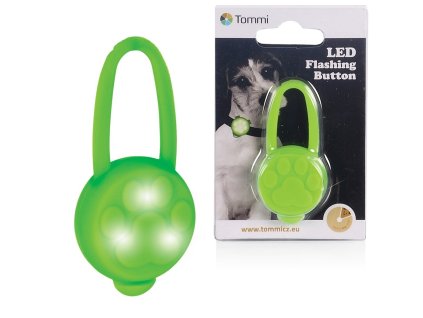 LED přívěsek na obojek silikonový/ zelený