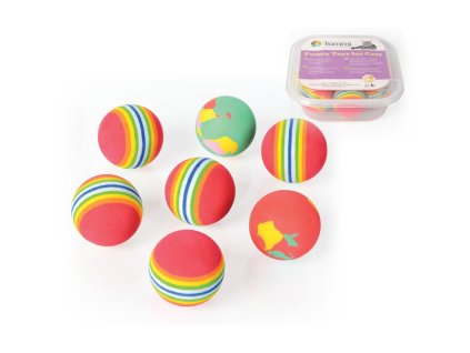 BOX Míček duhový mechová guma 4cm, 7ks