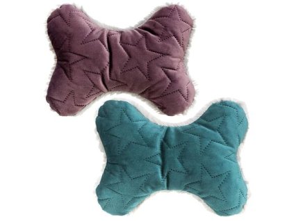 Xmas Bone - kost, hračka pro psy, 20 cm, samet/plyš, berry/petrolejová