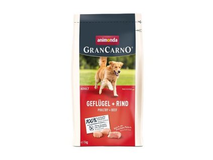 GranCarno Dog DryFood Adult s drůbežím a hovězím masem, 1 kg