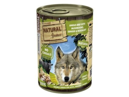 Natural Greatness anguské hovězí maso, houby, zázvor, rozmarýn konzerva pro psy 400 g