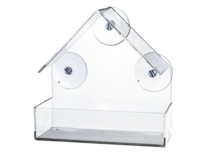 Krmítko pro ptáky na okenní tabuli, 225 ml/15 × 15 × 6 cm, plast