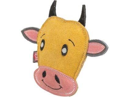 Cow - hlava krávy, 17 cm, hračka pro psy, 100% pravá kůže, žlutá