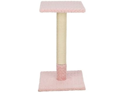 Škrabací sloupek BEANA, 69 cm, vzorovaný plyš, starorůžová