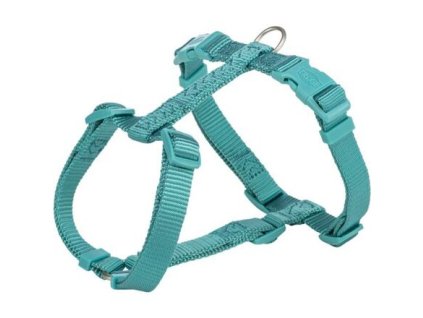 Výprodej - H-postroj PREMIUM, aqua - vel. S-M:hruď:42-60cm/15mm