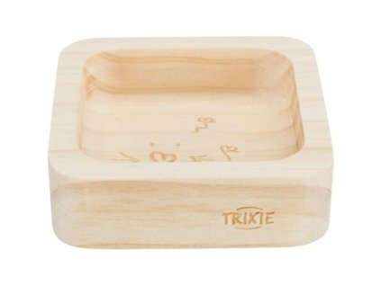 Výprodej - Miska pro hlodavce dřevěná, čtveratá 60 ml/ 8 x 8 cm, např. myš, křeček