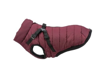 Výprodej - Zimní bunda PIROU s postrojem, sangria XXS: 24cm, hruď: 38-42cm, krk: až 30cm