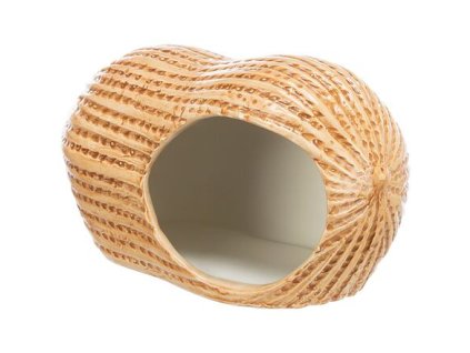 Výprodej - Keramický domeček ARAŠÍD (křeček/myš), 17 x 8 x 8 cm, béžová