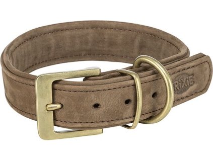 Obojek PURE kožený, hnědá (Provedení L-XL: 52-63 cm/ 40 mm)
