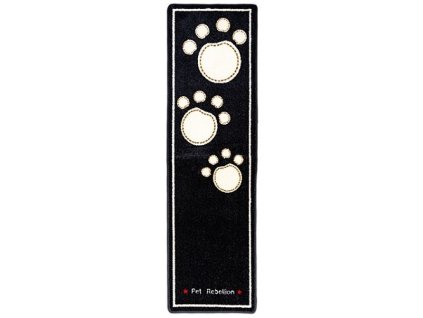 PET REBELLION Schwarzer Läufer mit Pfoten 45x150cm