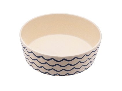 Miska dla psa BecoBowl - Bambusowo-oceaniczne fale-S