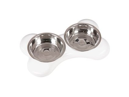 Bát Karlie-Flamingo inox XƯƠNG 2x1500ml/49x30x10/trắng