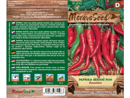 MoravoSeed Paprika - zeleninová, beraní roh POSEIDON