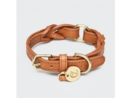 Kožený obojek pro psy hnědý Cloud7