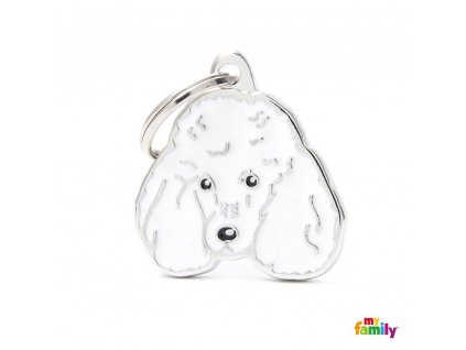 0029440 new white poodle id dog tag