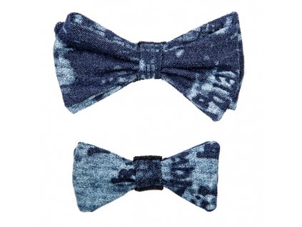 Motýlek na obojek Denim