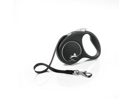Flexi vodítko Design černé S 5m/15kg pásek