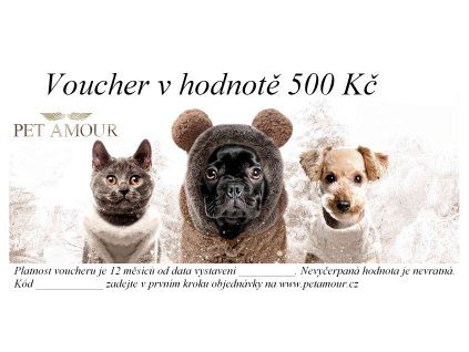 Voucher Pet Amour v hodnotě 500 Kč