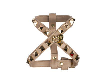 Postroj pro psy Square rivet cappuccino