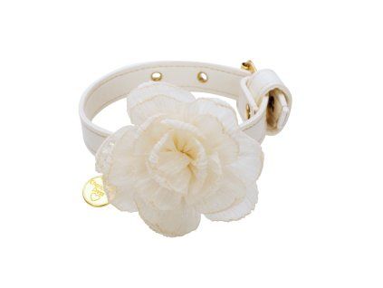 Obojek pro psy Romantic in flower white