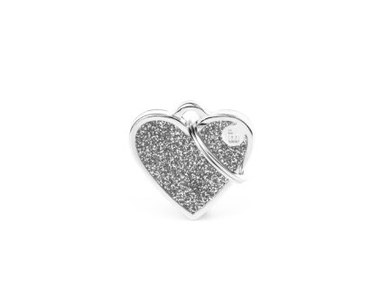 shine small grey glitter heart id tag (1)