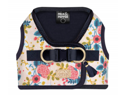 Postroj pro psy Capucine Fleuri Fond Rose