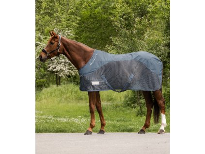 Síťovaná deka pro koně s nepromokavými zády, sv. modrá