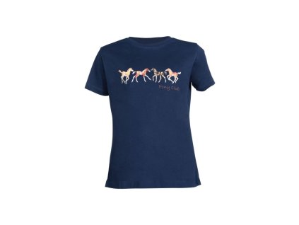 HKM Pony Club dětské tričko s koněm tmavě modré
