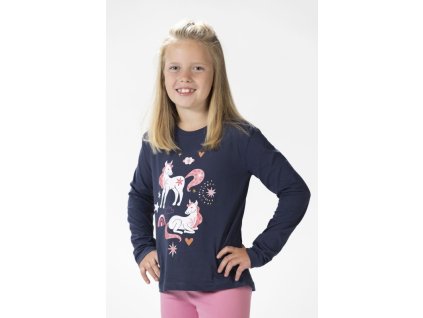 HKM Pony Dream dětské tričko s jednorožcem tmavě modré