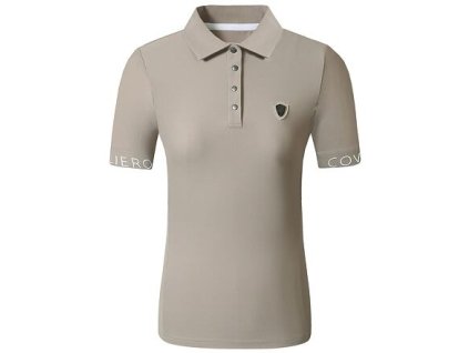 Jezdecké dámské Polo triko Covalliero léto 2025 dámské béžové (Velikost XL)