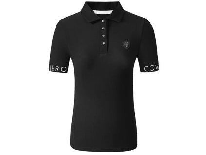 Jezdecké dámské Polo triko Covalliero léto 2025 dámské černé (Velikost L)