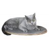 Odpočívadlo pro kočky oválné nástěnné Tofana, 50 x 35 x1,5 cm, šedé