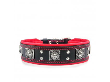 Kožený obojek EROS s dekorativními nýty