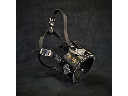 Designový náhubek pro silná plemena z prémiové kůže