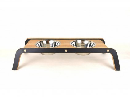 Dvojitá miska pro psy Table černá z březové překližky