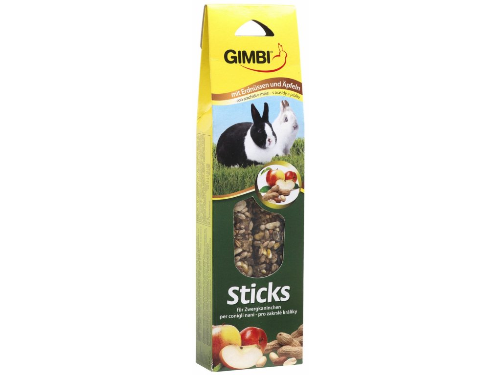 Gimbi Sticks králík buráky+jablko 2ks