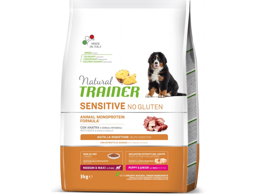 Natural Trainer Sensitive No gluten Puppy&Jun M/M kachna 3kg