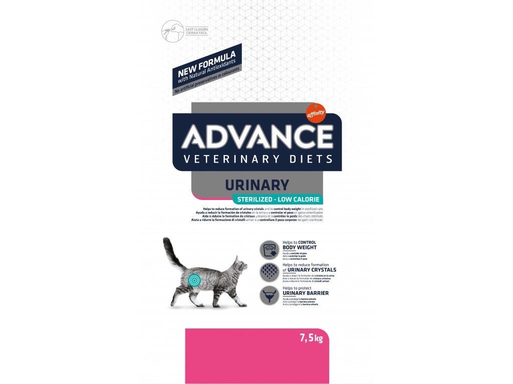 ADVANCE VETERINARY DIETS Cat Avet Cat Sterilized Urinary Low Calorie 7 5 kg PetCenter.cz