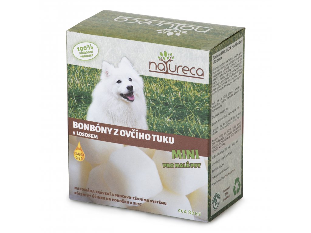 Natureca Bonbóny z ovčího tuku Losos Mini 250 g