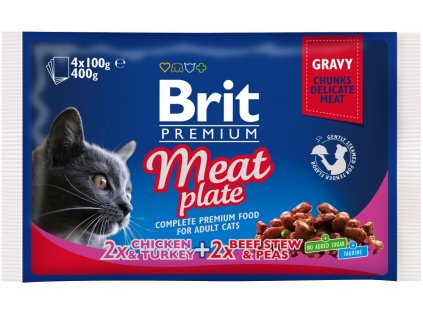 Kapsička Brit Cat Premium Pouches masová variace 4 x 100 g